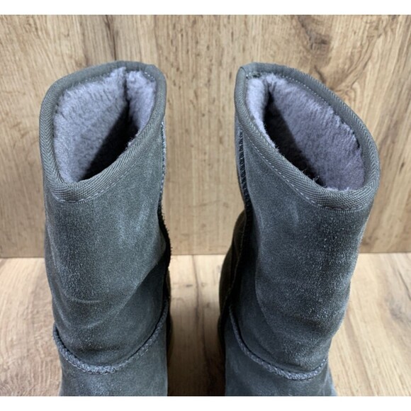 UGG Women Classic Femme Short Slate Wedge Boots Size 7 Gray Suede Sheepskin - Picture 6 of 14